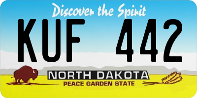ND license plate KUF442