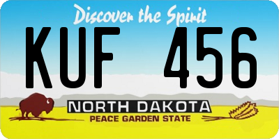 ND license plate KUF456