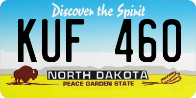 ND license plate KUF460