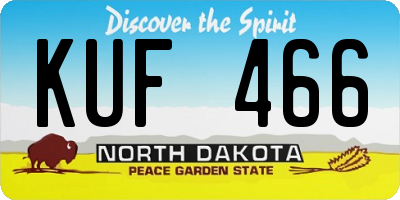 ND license plate KUF466