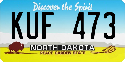 ND license plate KUF473