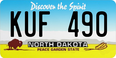 ND license plate KUF490