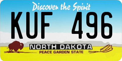 ND license plate KUF496
