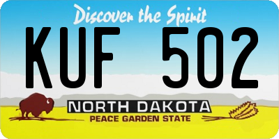 ND license plate KUF502