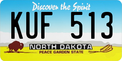 ND license plate KUF513