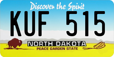 ND license plate KUF515