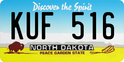 ND license plate KUF516