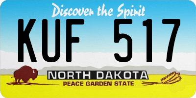 ND license plate KUF517