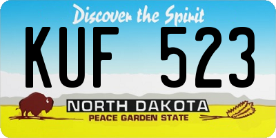 ND license plate KUF523