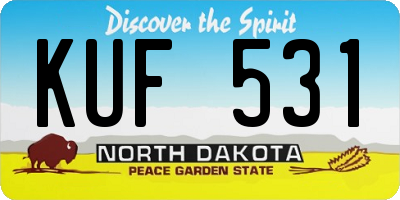 ND license plate KUF531
