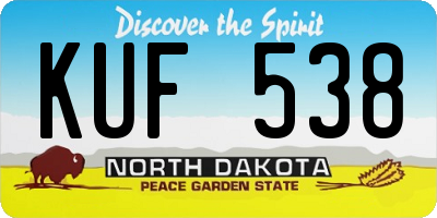 ND license plate KUF538