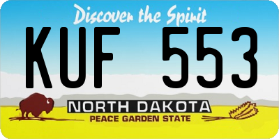 ND license plate KUF553