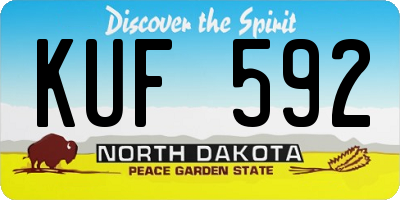 ND license plate KUF592