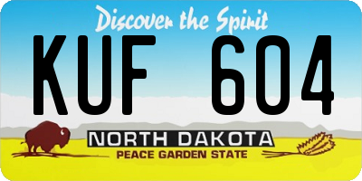 ND license plate KUF604