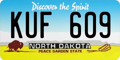 ND license plate KUF609