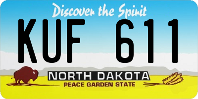 ND license plate KUF611