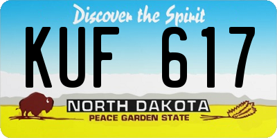 ND license plate KUF617