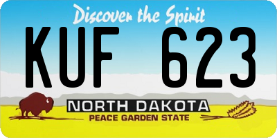 ND license plate KUF623