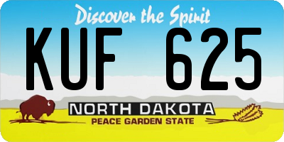 ND license plate KUF625