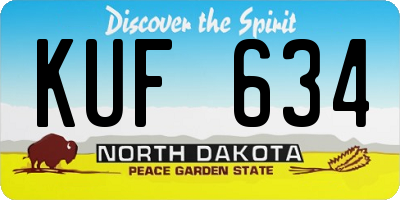 ND license plate KUF634