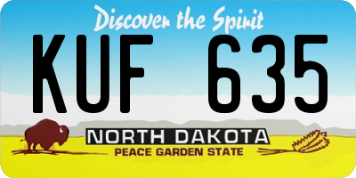 ND license plate KUF635