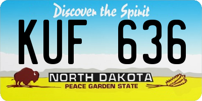 ND license plate KUF636