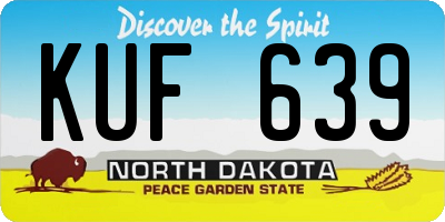 ND license plate KUF639