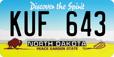 ND license plate KUF643