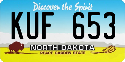ND license plate KUF653