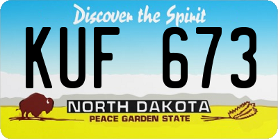ND license plate KUF673