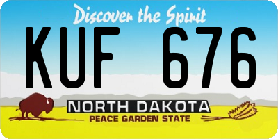 ND license plate KUF676