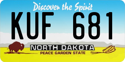 ND license plate KUF681