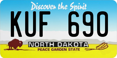 ND license plate KUF690