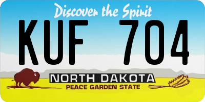 ND license plate KUF704