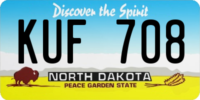ND license plate KUF708