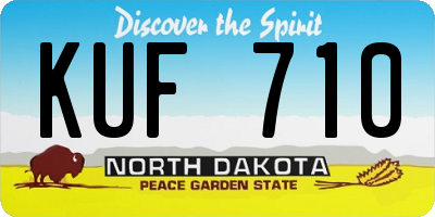 ND license plate KUF710
