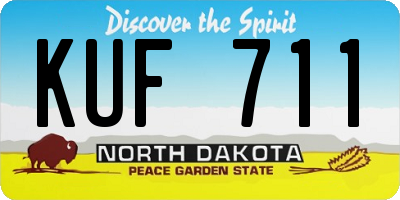 ND license plate KUF711