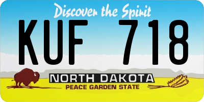 ND license plate KUF718