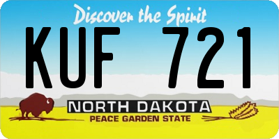 ND license plate KUF721