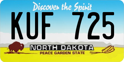 ND license plate KUF725