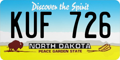 ND license plate KUF726