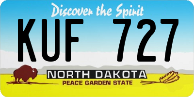 ND license plate KUF727