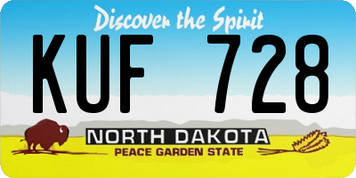 ND license plate KUF728