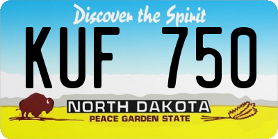 ND license plate KUF750