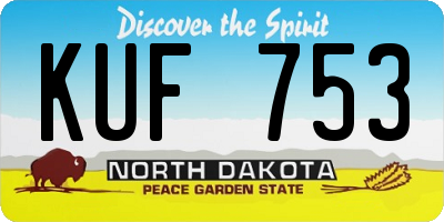 ND license plate KUF753