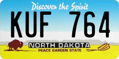 ND license plate KUF764