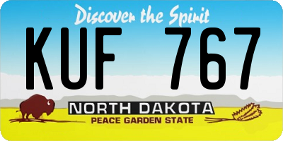 ND license plate KUF767