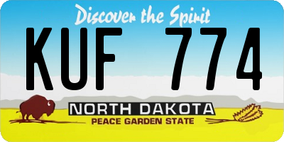 ND license plate KUF774