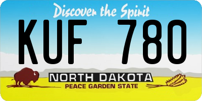 ND license plate KUF780