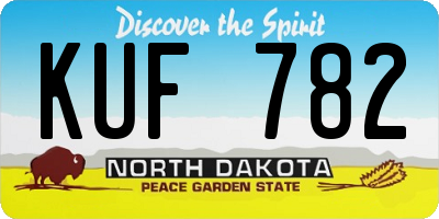 ND license plate KUF782
